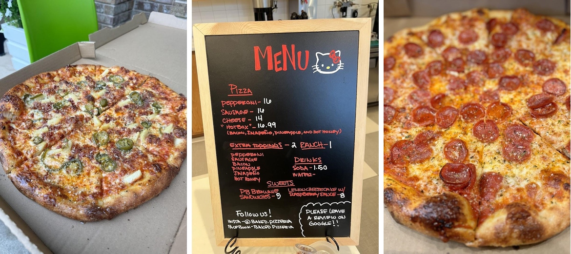 Baked pizzeria Menu
