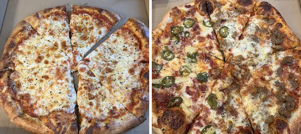 Baked pizzeria Menu